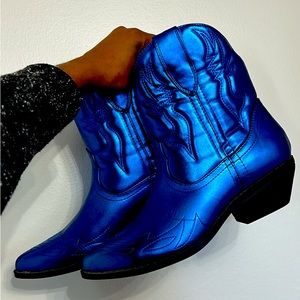 Metallic Blue Cowboy Boots
